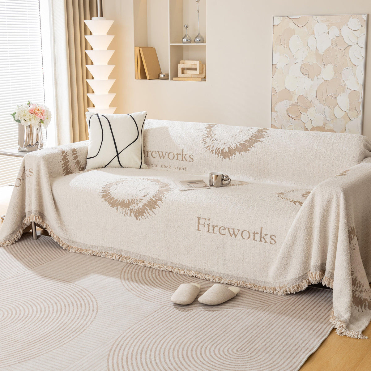 Fireworks Reversible Couch Cover Blankets Furniture Covers Washable Sectional Couch Covers