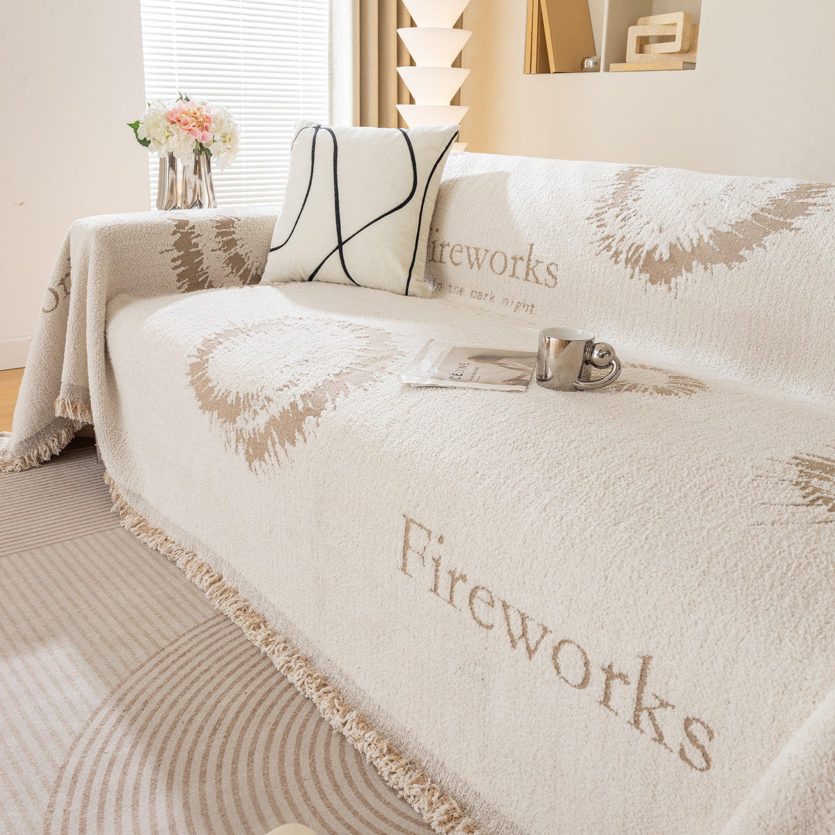 Fireworks Reversible Couch Cover Blankets Furniture Covers Washable Sectional Couch Covers