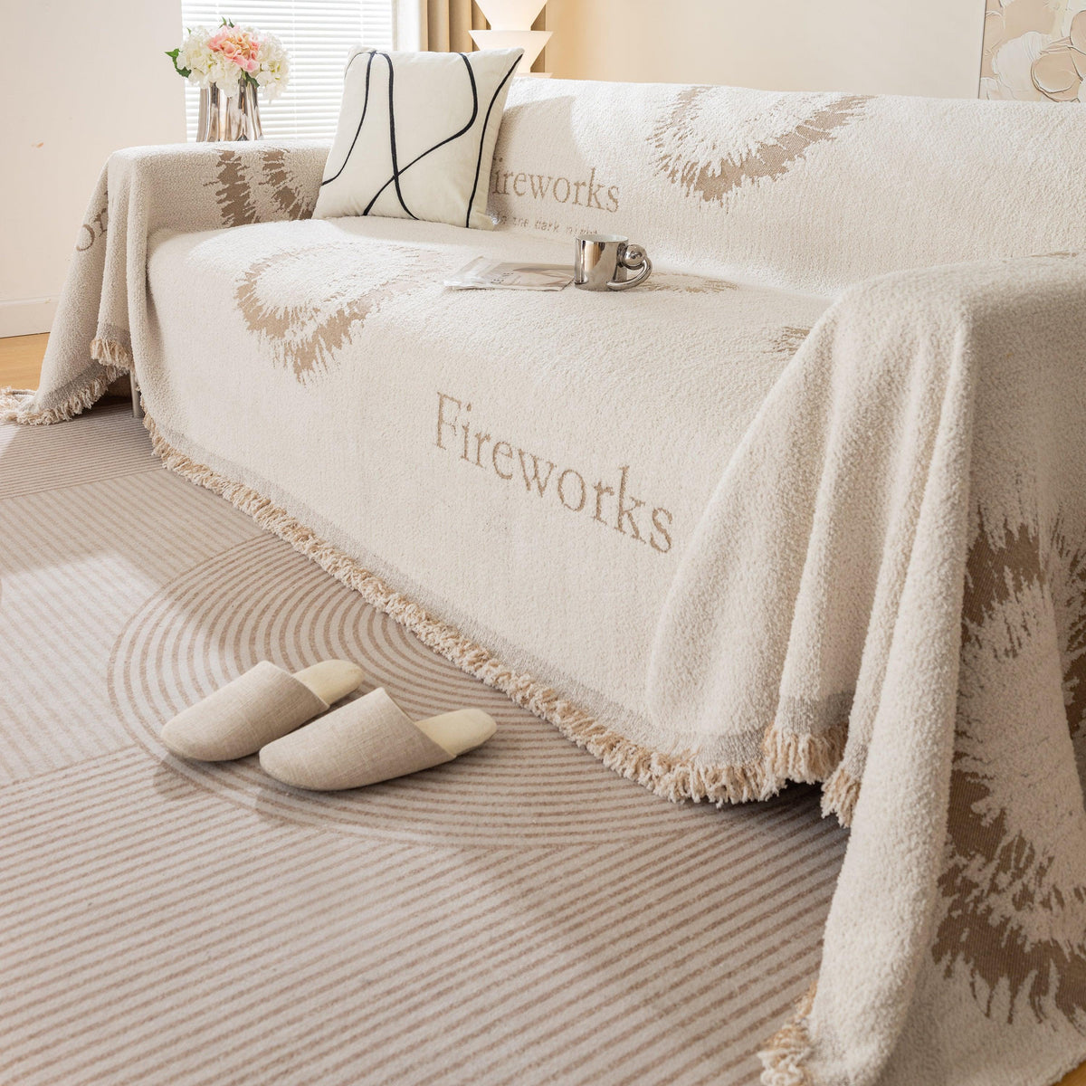 Fireworks Reversible Couch Cover Blankets Furniture Covers Washable Sectional Couch Covers