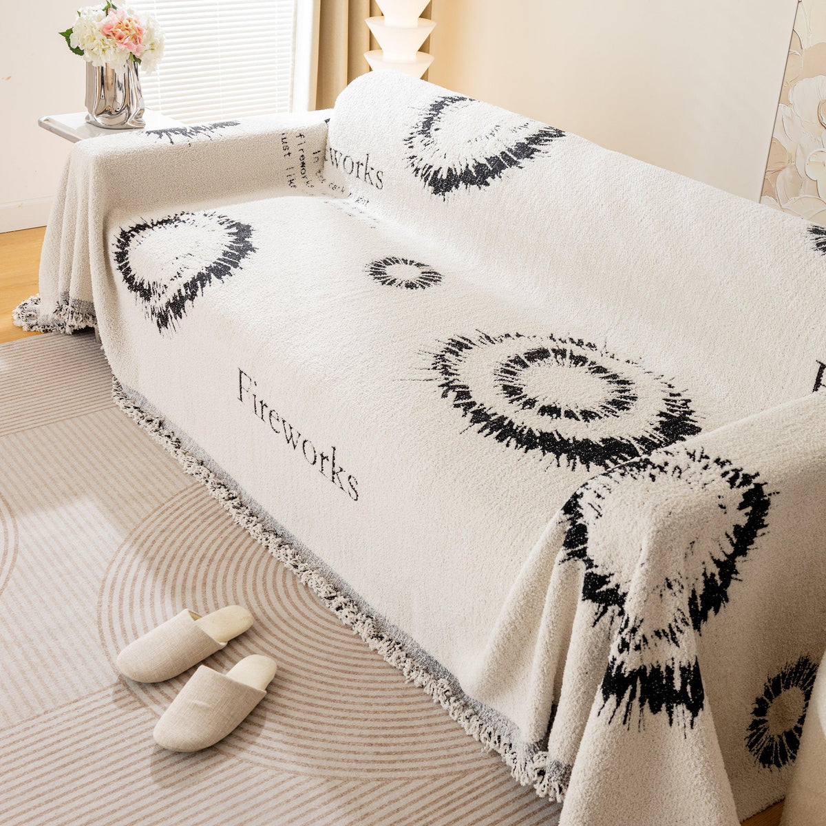 Fireworks Reversible Couch Cover Blankets Furniture Covers Washable Sectional Couch Covers