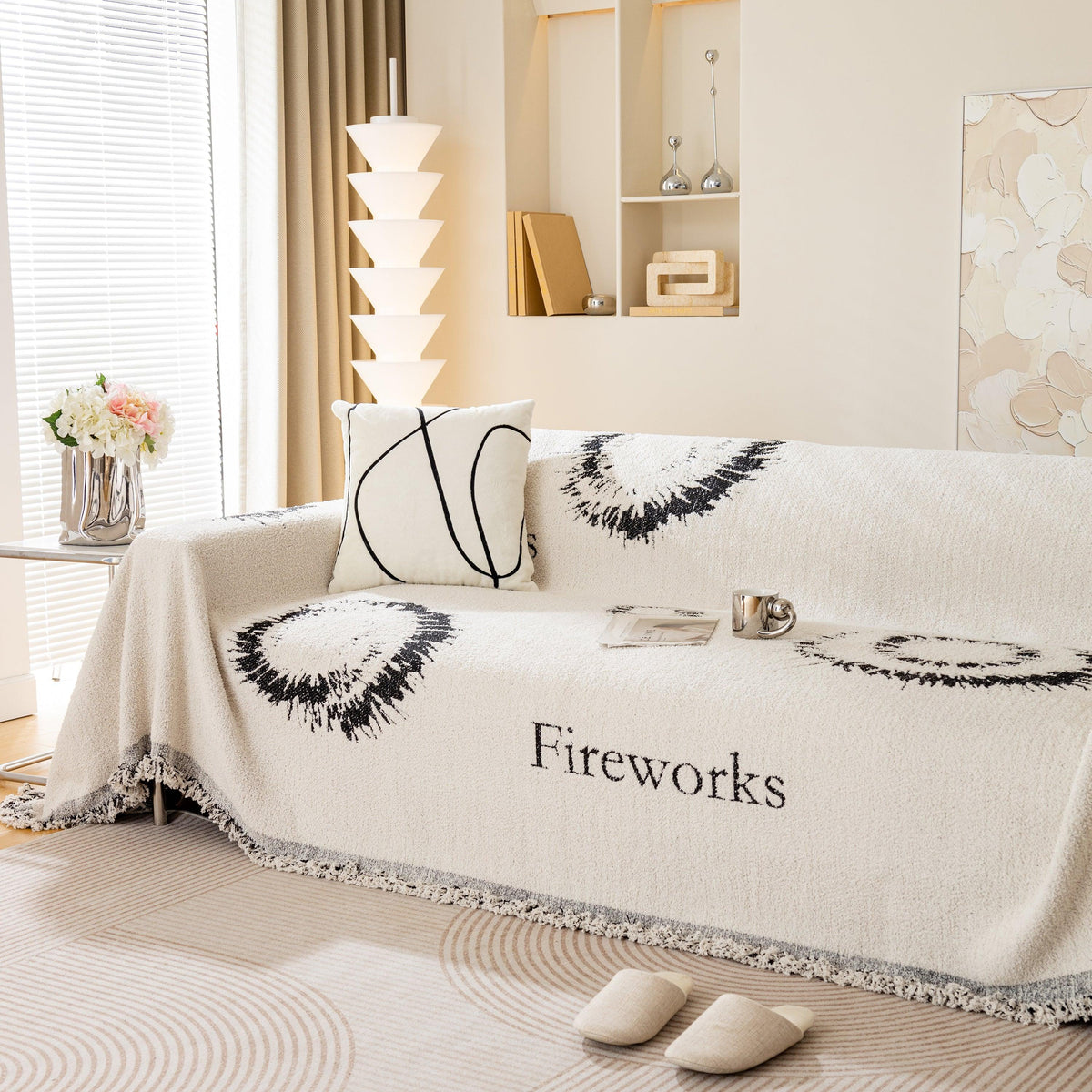 Fireworks Reversible Couch Cover Blankets Furniture Covers Washable Sectional Couch Covers