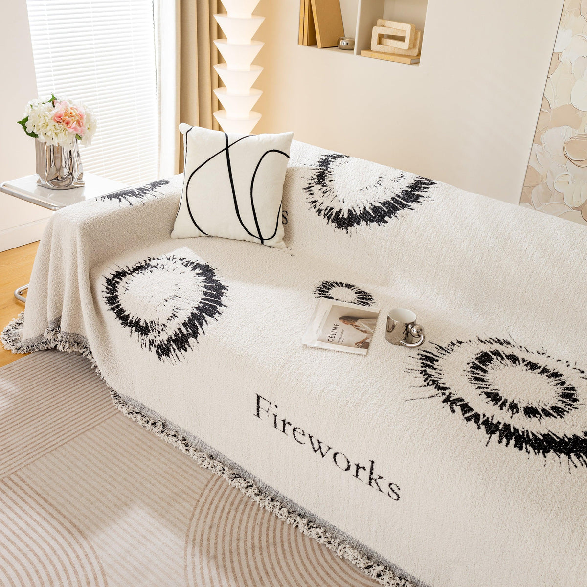 Fireworks Reversible Couch Cover Blankets Furniture Covers Washable Sectional Couch Covers