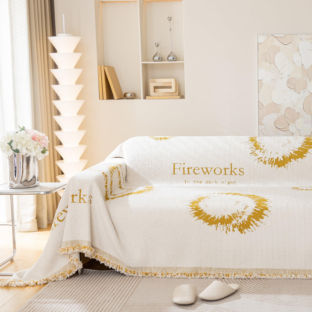 Fireworks Reversible Couch Cover Blankets Furniture Covers Washable Sectional Couch Covers