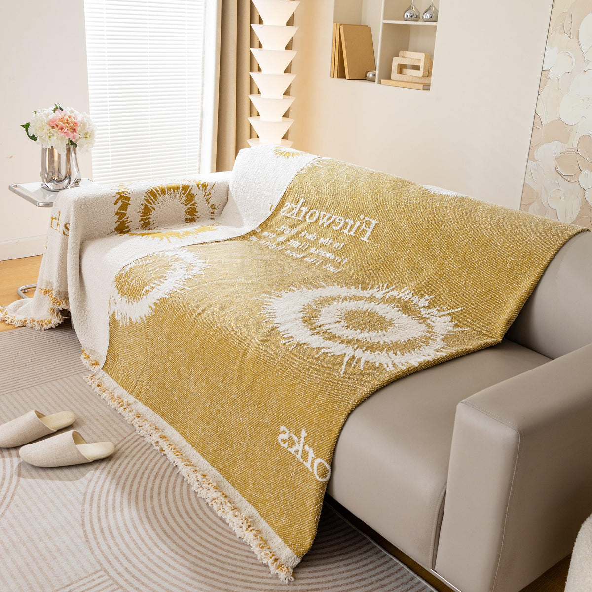 Fireworks Reversible Couch Cover Blankets Furniture Covers Washable Sectional Couch Covers