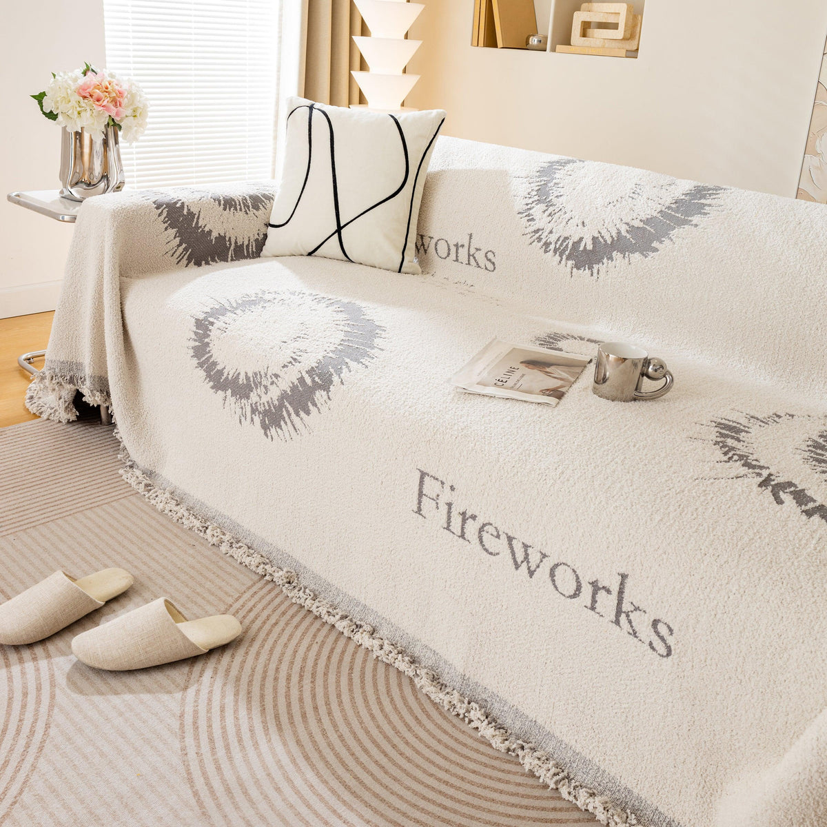 Fireworks Reversible Couch Cover Blankets Furniture Covers Washable Sectional Couch Covers