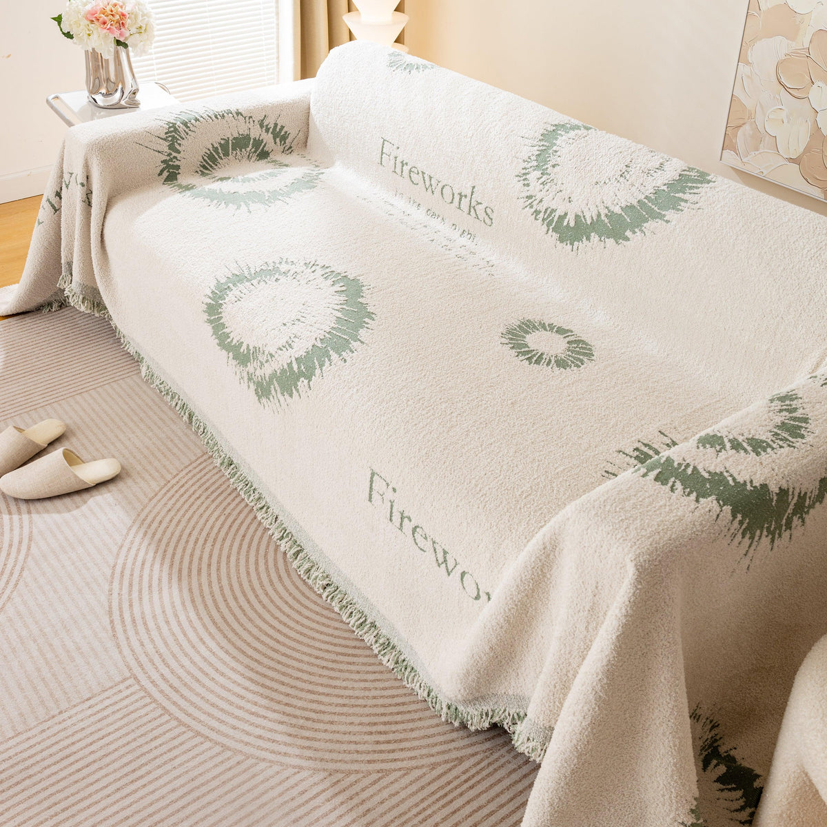 Fireworks Reversible Couch Cover Blankets Furniture Covers Washable Sectional Couch Covers