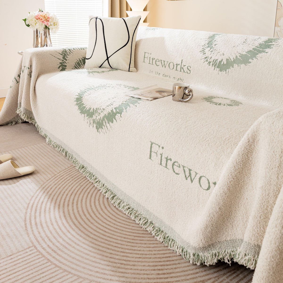 Fireworks Reversible Couch Cover Blankets Furniture Covers Washable Sectional Couch Covers