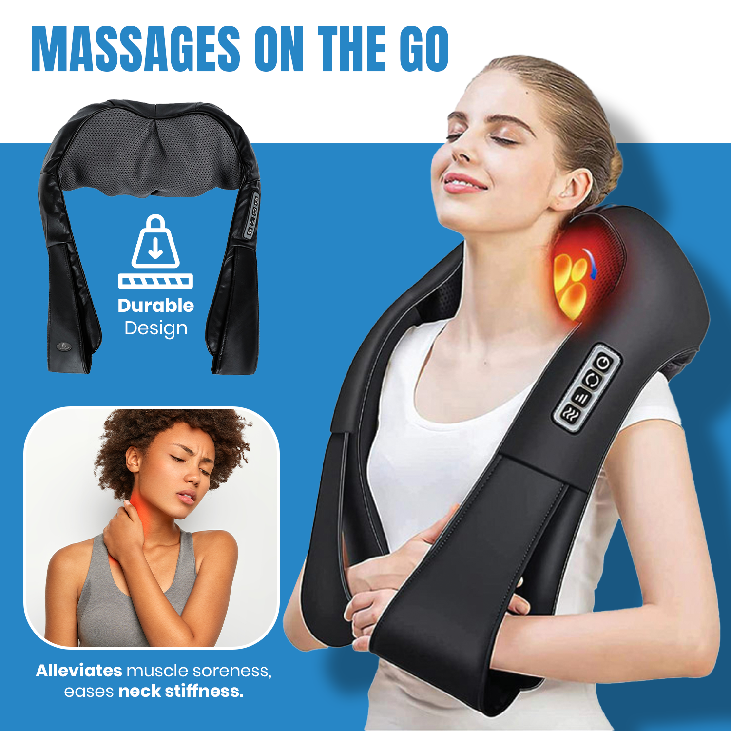 Rechargeable Cupping Therapy Device & 3D Shiatsu Electric Back Massager with Heat