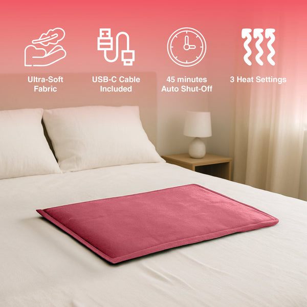 Pursonic Comfort Trio – Extra Large Electric Heating Pads (Green, Pink & Black)