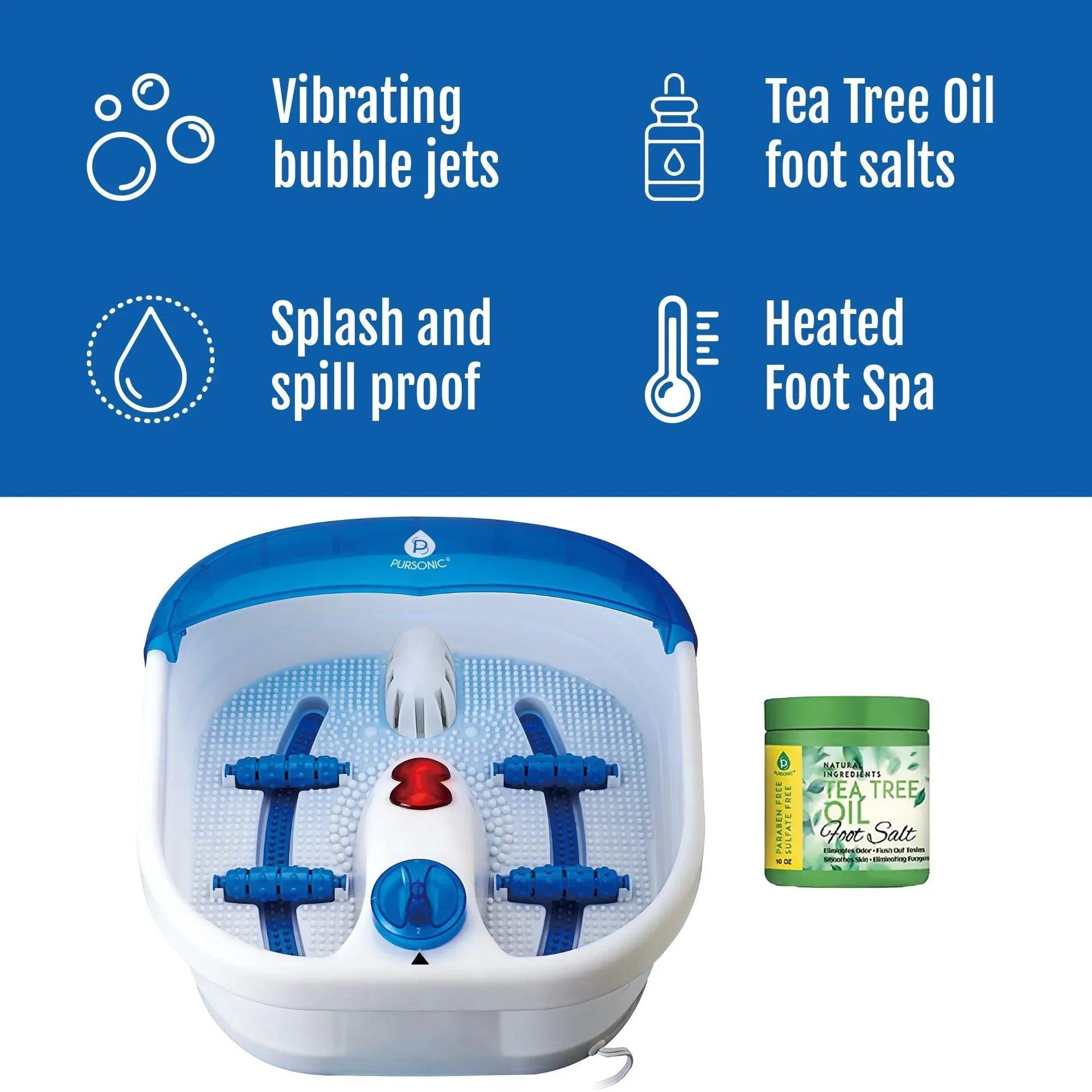Foot Spa Massager with Tea Tree Oil Foot Salt Scrub (Heating Function) - Gifts for You 'n Me