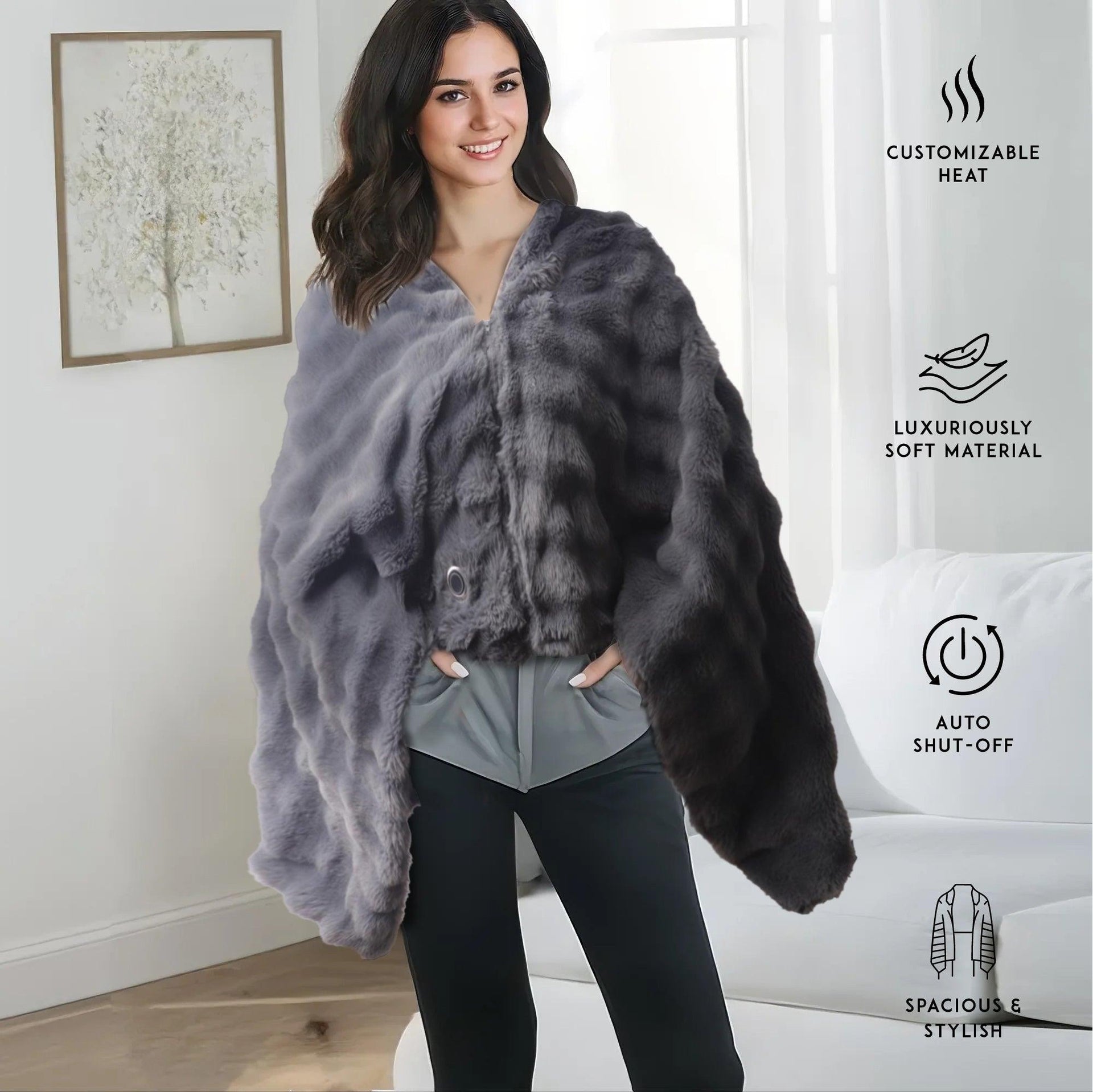 Pursonic Heated Poncho & 6-Speed Deep Tissue Massager