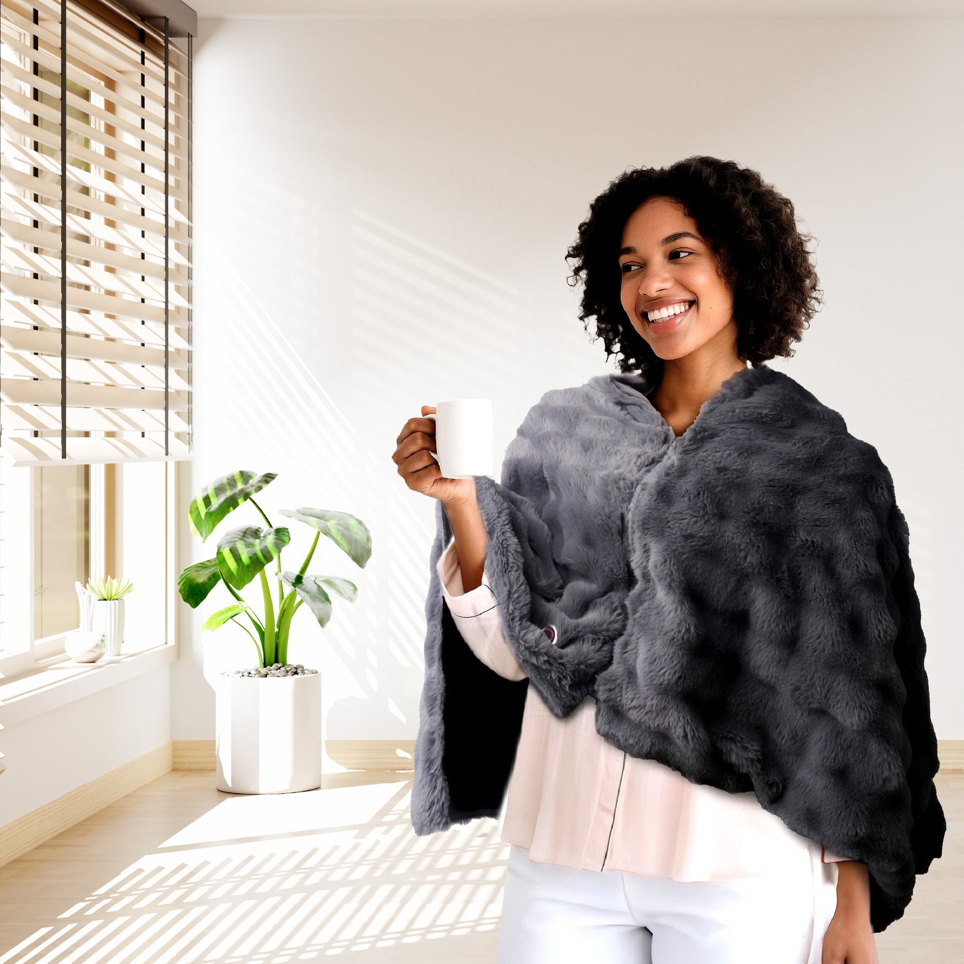 Pursonic Heated Poncho Shawl & XL Full Body Heating Pad