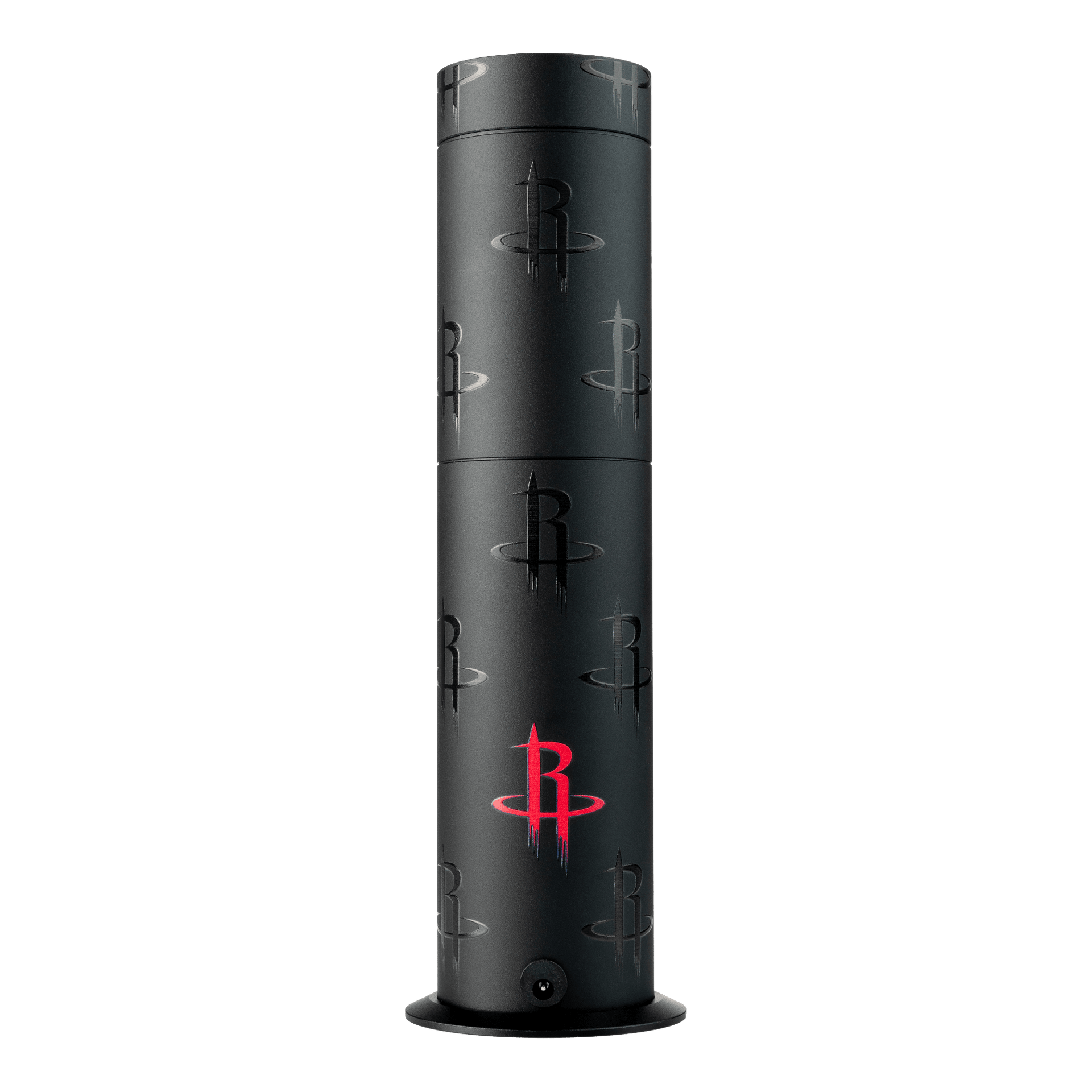 Black cylindrical product with Houston Rockets logo on a white background