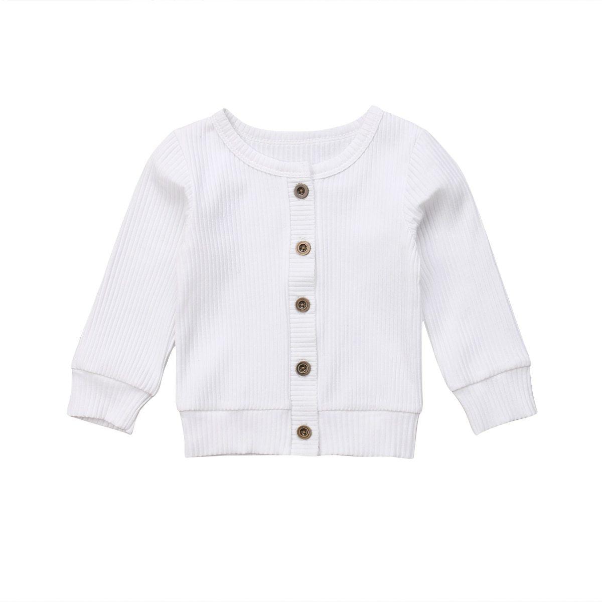 Newborn Infant Kids Baby Girls Clothes Button Knitted Sweater Cardigan Coat Tops For Girls In Classic Design