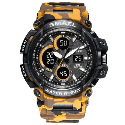 Orange Modern Sport  Waterproof 50M Men Watches With LED Digital Display In Military Armi Relogio Masculino Style