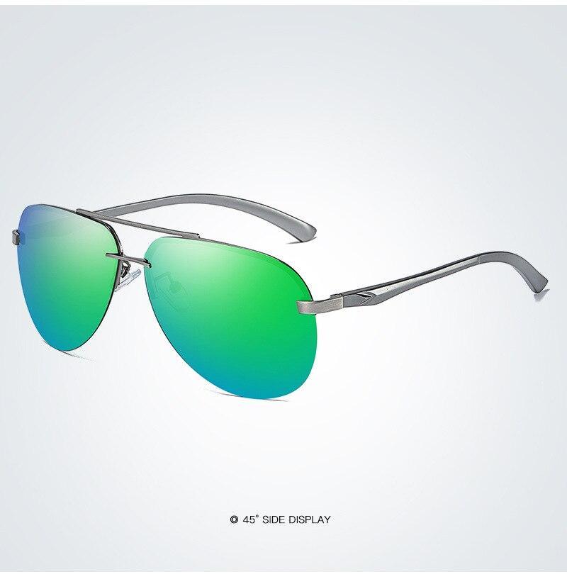 Luxury  Aluminium Magnesium Men's Sports Driving Polarized Sunglasses With Stanless Steel Frame Ultra Light Men Glasses In Aviation Pilot Style With UV400 Protection