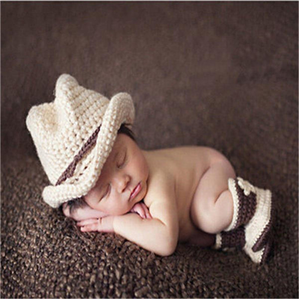 Knitting Baby Hat Newborn Photography Props Cute Children Pajamas Set For Girls And Boys