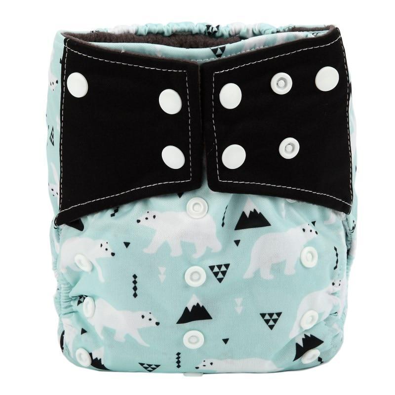 Luxury Charcoal Bamboo Baby Cloth Diaper Nappy Washable Reusable Double Gusset Square Tabs Nappies for Baby and Kids