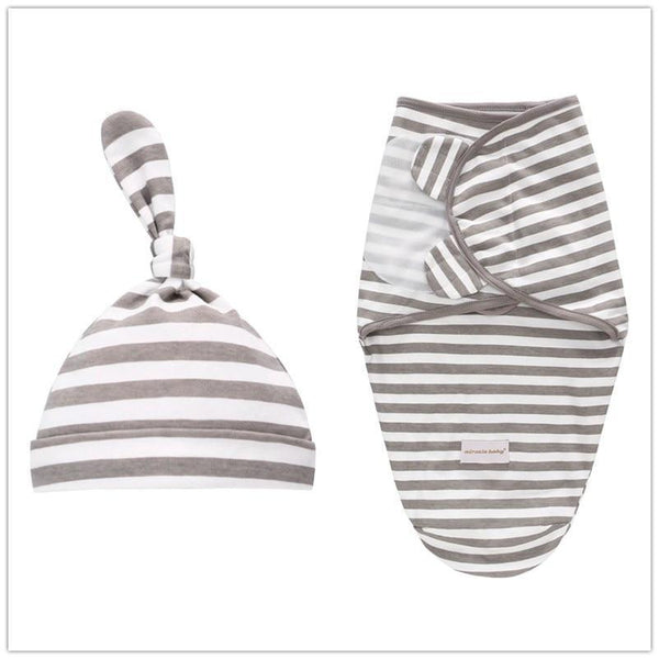 Baby Swaddle Blanket With Cap For Newborn Wrap Cotton Swaddling Bag Baby Envelope Sleep sack  Blanket .
