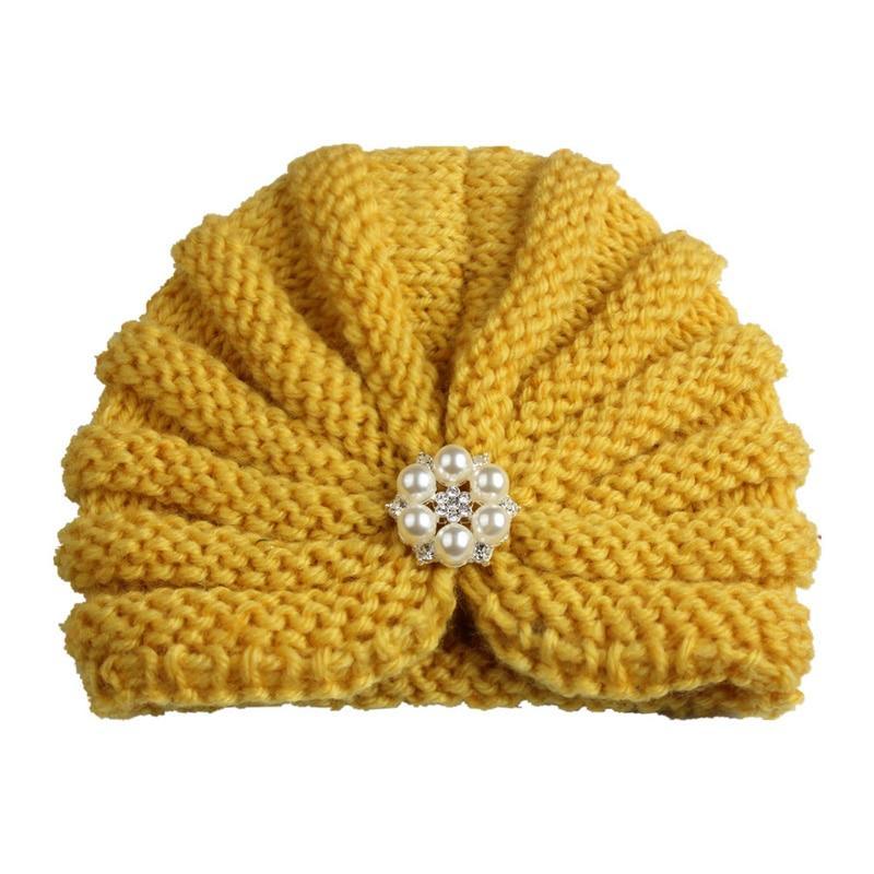 Handmade Knitted Winter Baby Hat for Girls Candy Color Enfant Baby Beanie Turban Hats Newborn Baby Cap