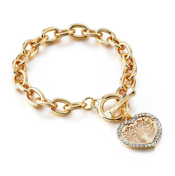 Modern New Fashion Elegant Chain Medalon Bracelet Amazing Luxury Classic Bracelet Women's Gold Bracelets Vintage Tree Of Life
