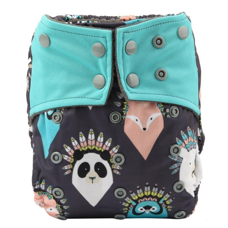 Luxury Charcoal Bamboo Baby Cloth Diaper Nappy Washable Reusable Double Gusset Square Tabs Nappies for Baby and Kids