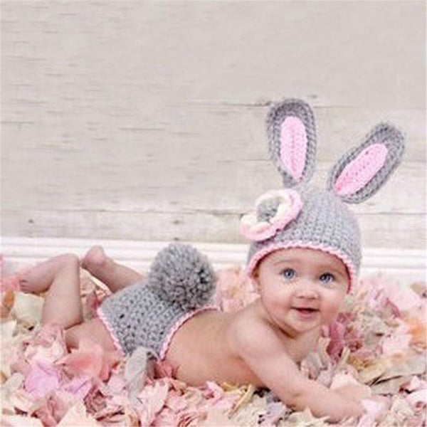 Knitting Baby Hat Newborn Photography Props Cute Children Pajamas Set For Girls And Boys