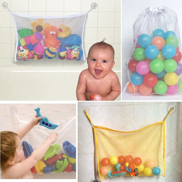 Baby Bathroom Mesh Bag Child Bath Toy Bag Net Suction Cup Baskets For Toys