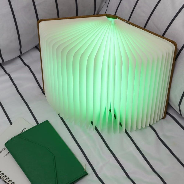 STEVVEX Led Book Lamp Light USB Rechargeable Foldable Wooden Night Light Valentine Birthday Christmas Gift for Family Friend Rechargeable Unique Gift