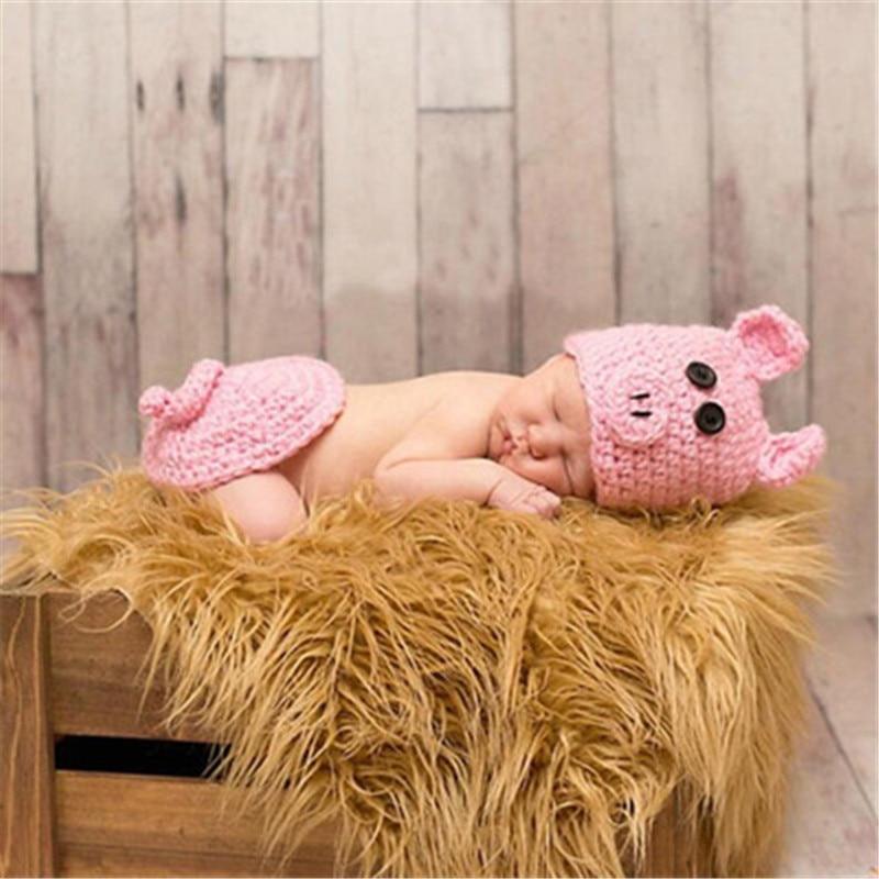 Knitting Baby Hat Newborn Photography Props Cute Children Pajamas Set For Girls And Boys