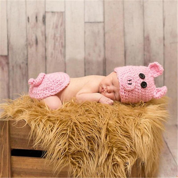 Knitting Baby Hat Newborn Photography Props Cute Children Pajamas Set For Girls And Boys