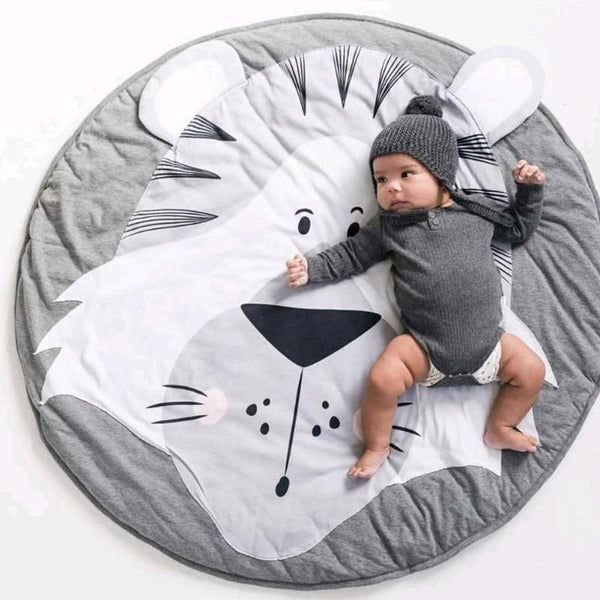 Luxury Mdoern Cartoon Animals Baby Play Mat Foldable Kids Crawling Pad Round Carpet Rug Toys Cotton Children Room Decor Photo Props Carpet For Kids