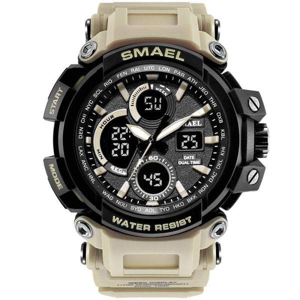 Orange Modern Sport  Waterproof 50M Men Watches With LED Digital Display In Military Armi Relogio Masculino Style