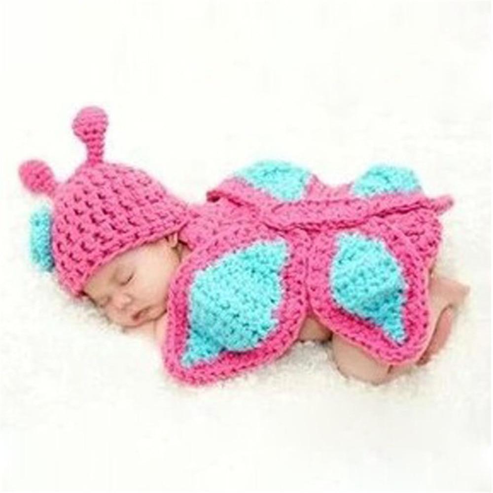 Knitting Baby Hat Newborn Photography Props Cute Children Pajamas Set For Girls And Boys