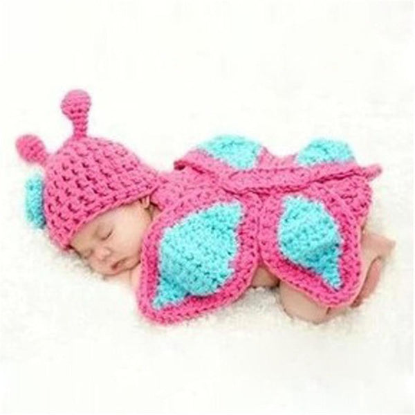 Knitting Baby Hat Newborn Photography Props Cute Children Pajamas Set For Girls And Boys