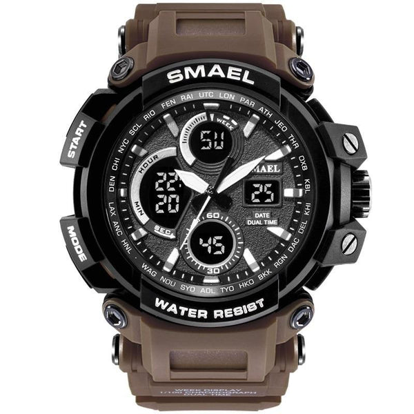 Orange Modern Sport  Waterproof 50M Men Watches With LED Digital Display In Military Armi Relogio Masculino Style