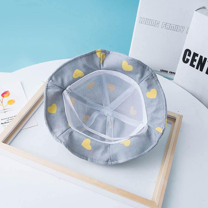 Baby Sun Hat Heart Print Baby Boy/Girl Hat Outdoor Kids Bucket Hat Children Hat Baby Beach Caps Beanie For Girls
