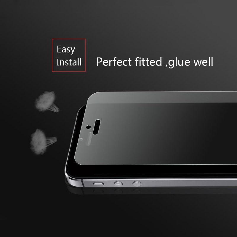 Frosted Matte Glass On iPhone 5 5s 5c SE X XS Max XR Tempered Glass 9H Hardness iPhone 6 6s 7 8 Plus Protective Glass Cover Case Tempered Glass Film Case-Friendly HD Clear Glass Protector for iPhone