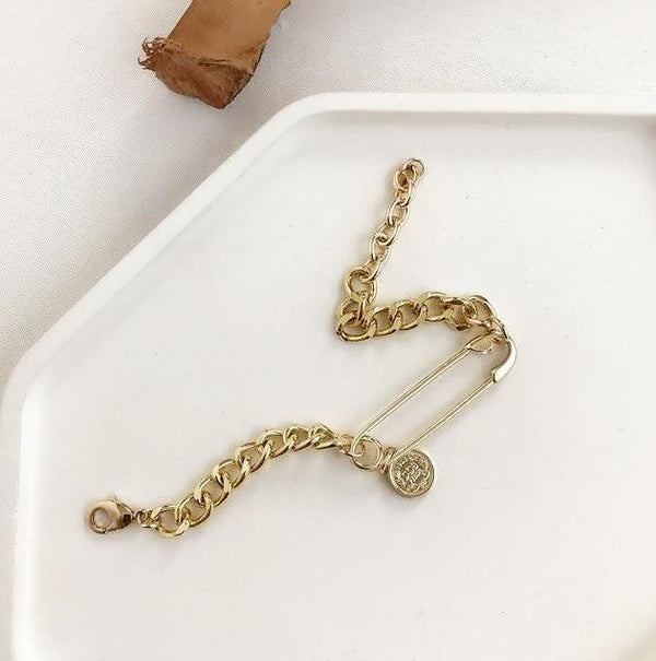 New Handmade Imitation Pearls Gold Metal Link Chain Bracelets for Women Girl Summer Party Luxury Jewelry Gift