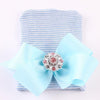 Cute Newest Newborn Baby Girl Comfy Bowknot Cap Elegant Beanie Design Fashionable Babies  Hat - Blue