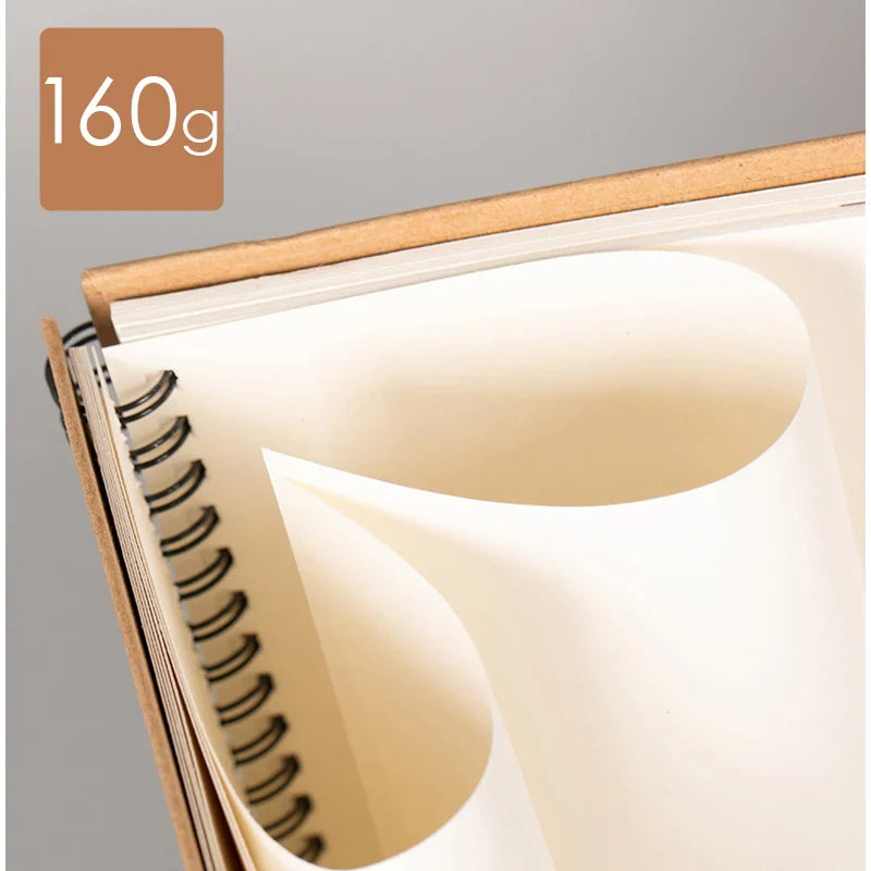 Sketchbook 8K / 16K / A4 Painting Diary Painting Graffiti Soft Cover Black Paper Sketch Book Notebook Office School Supplies Gif