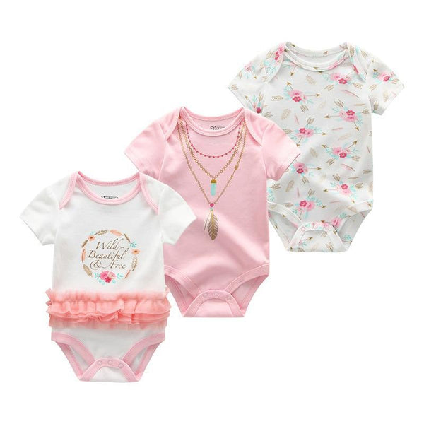 Modern 3PCS Baby Girl And Boy Newborn Boy Short Sleeve Baby Romper Jumpsuit Set For Boys and Girls