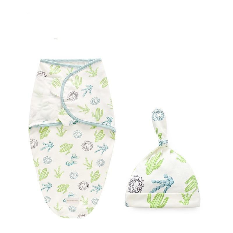 Baby Swaddle Blanket With Cap For Newborn Wrap Cotton Swaddling Bag Baby Envelope Sleep sack  Blanket .