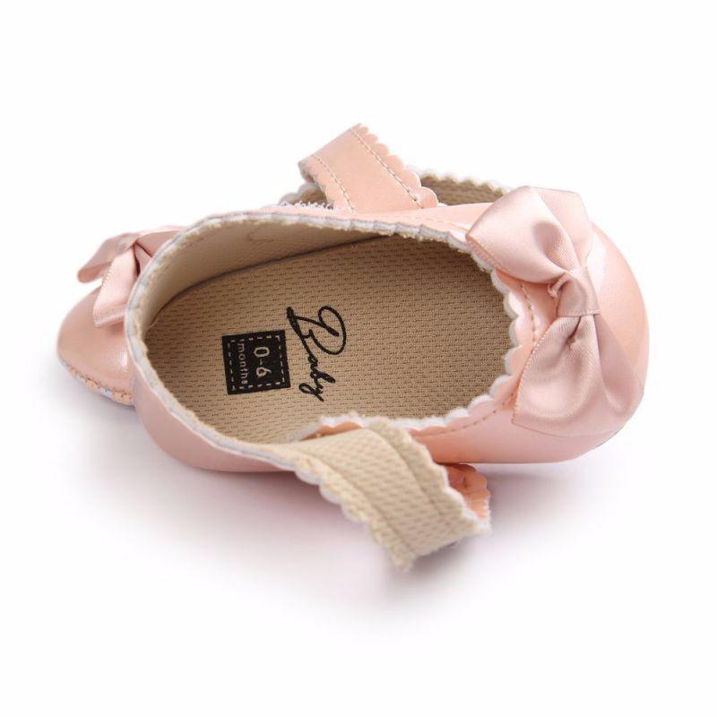 Red Princess Baby Girl Shoes Newborns Butterfly-knot PU Leather Shoes Infants Crib Soft Fashion Footwear Shoes