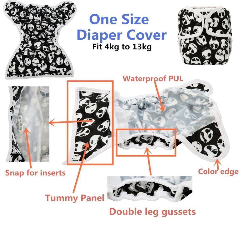 One Size Baby Cloth Diaper Cover Nappy Waterproof Double Gusset Design Adjustable Diapers For Babies