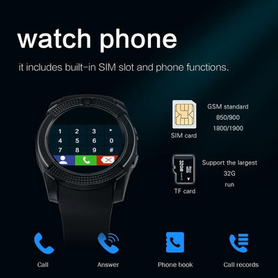 Famous Sport Men Smart Watch WIth SIM card For Android and IOS sistems With Camera Rounded Answer Call Dial Call Smartwatch and  Heart Rate Fitness Tracker