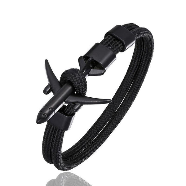 Luxury Plane Bracelets For Men and Women Charm Survival Rope Chain Paracord Bracelet Metal Airplane Hooks Summer Style