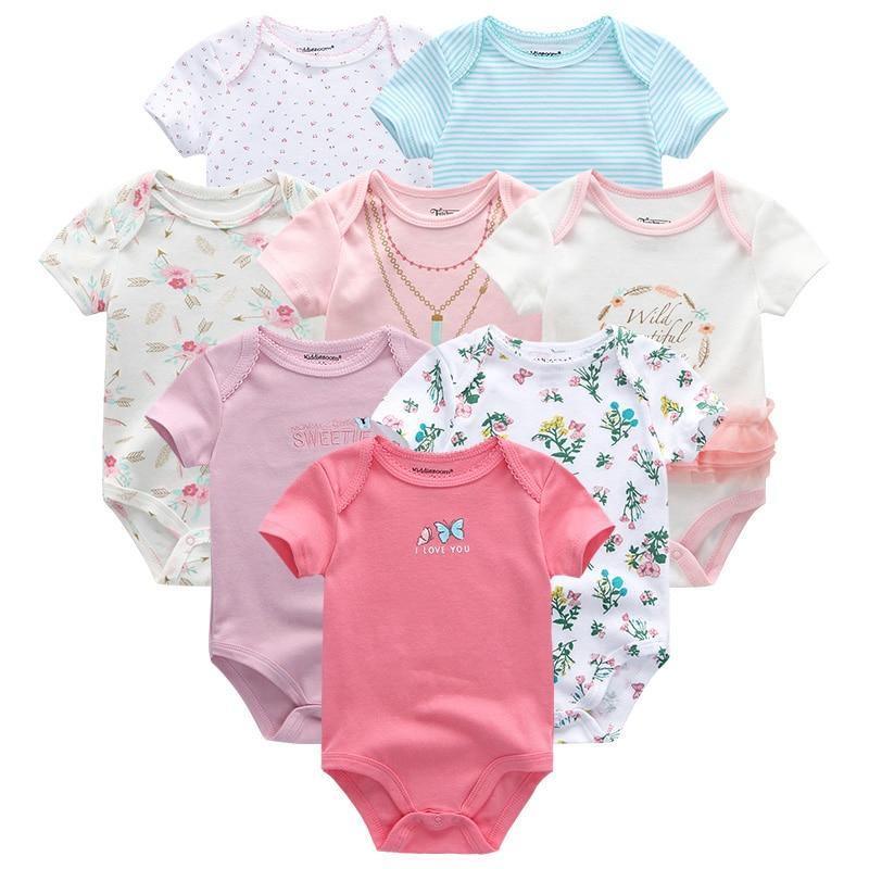 8PCS Set Modern Baby Rompers Cotton Overalls Newborn Clothes Jumpsuit Sumemr Baby set for Boys and Girls Kids