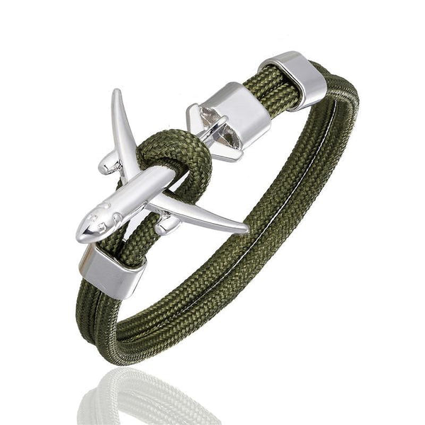 Luxury Plane Bracelets For Men and Women Charm Survival Rope Chain Paracord Bracelet Metal Airplane Hooks Summer Style
