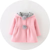 Luxury High Quality Baby Girls Coat Winter Spring Baby Girls Princess Coat Jacket Rabbit Ear Hoodie Casual Outerwear for Baby girl